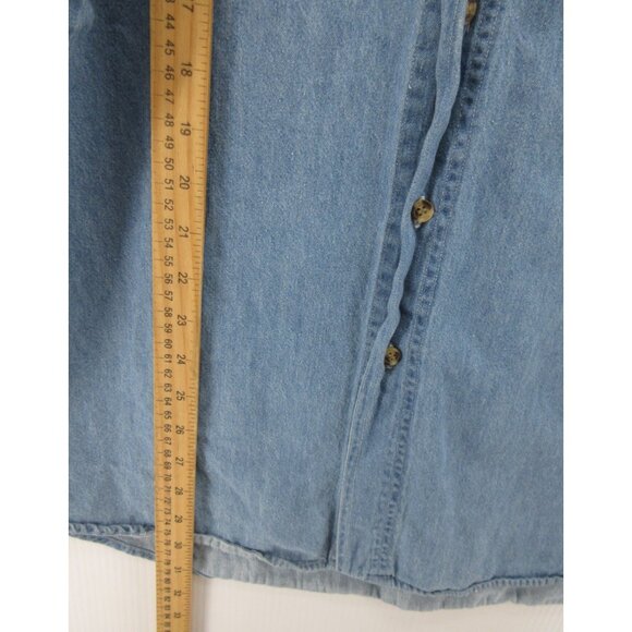 VINTAGE Looney Tunes Shirt Large Bugs Taz Daffy Warner Bros 90s Denim - Picture 6 of 13